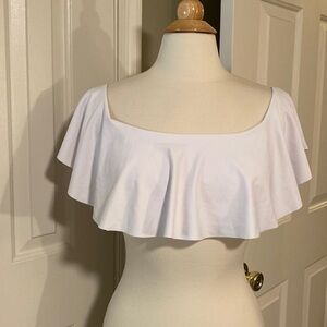 NWT Revamped White Bathing Suit Top Size Large